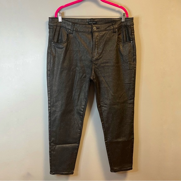 Universal Standard Jeans Seine High Rise Skinny Jeans in Shimmer Black Sz 14 EUC - Picture 2 of 10